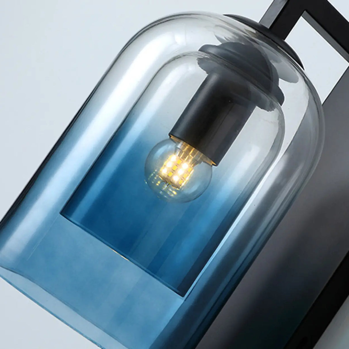 Bedroom Clear Cylinder Glass Modern Black Vanity Light Image - 11