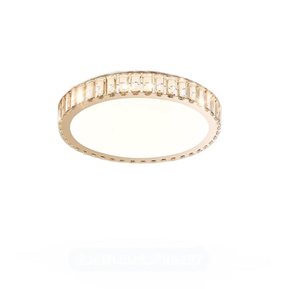 Bedroom Crystal Round LED Flush Mount Ceiling Light Image - 5