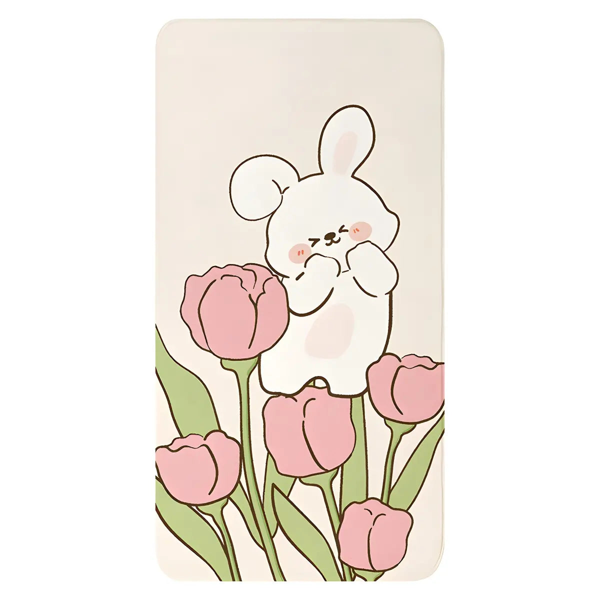 Bedroom Floral Wide Lamb Velvet Beige Non-slip Area Rug Image - 5