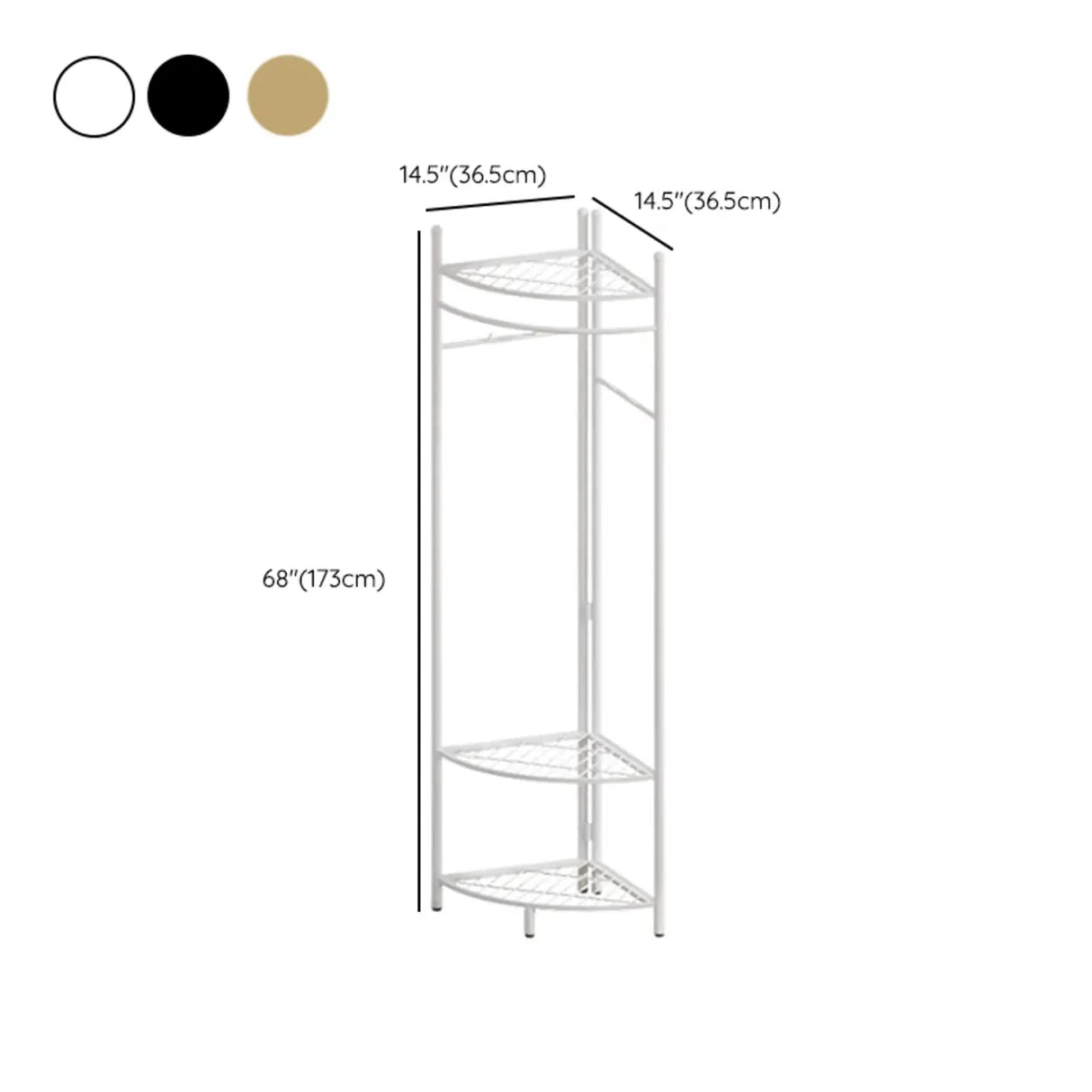 Bedroom Gold Alloy Compact Hooks Coat Rack with Shelves