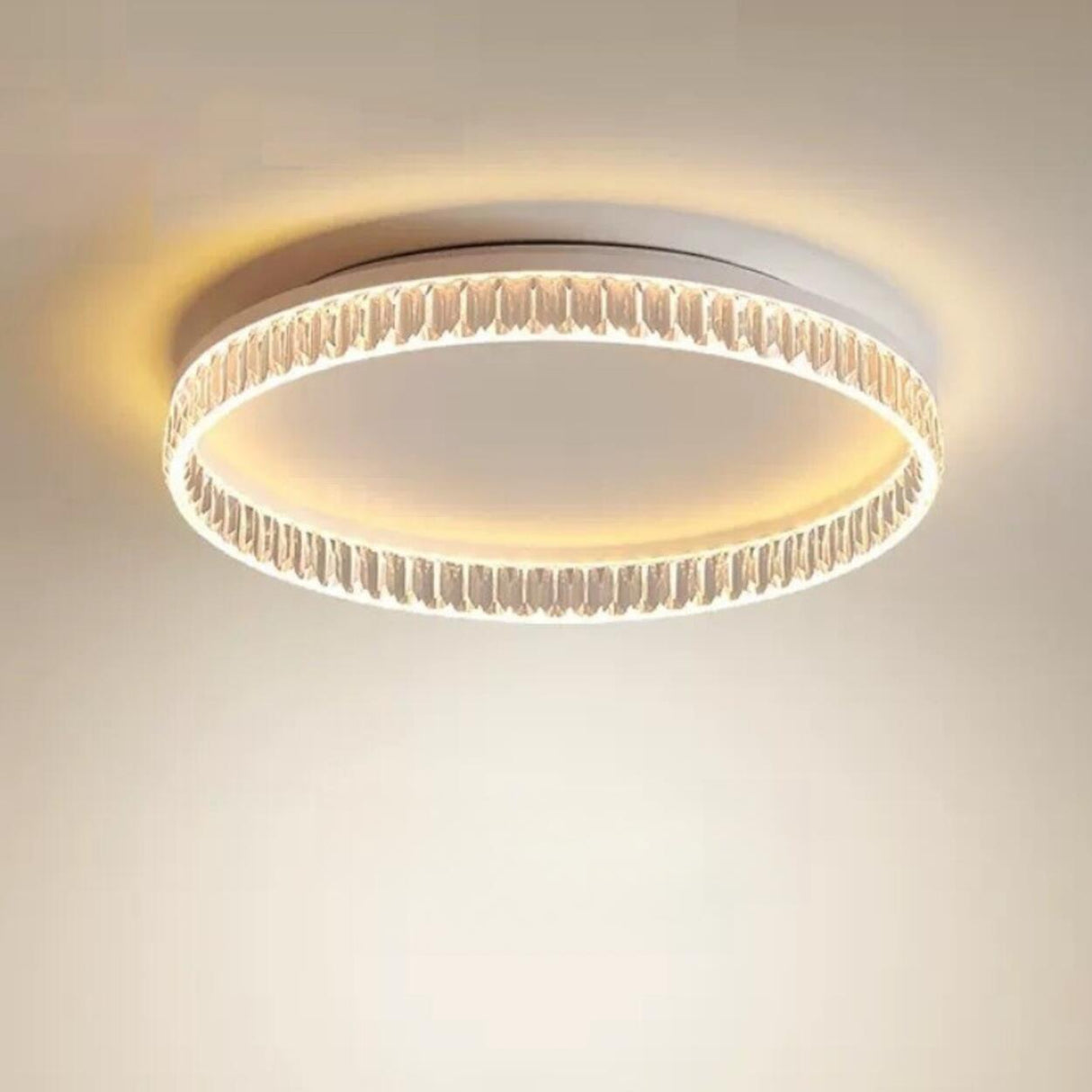 Bedroom Gold Circular LED Flush Mount Ceiling Light Image - 10