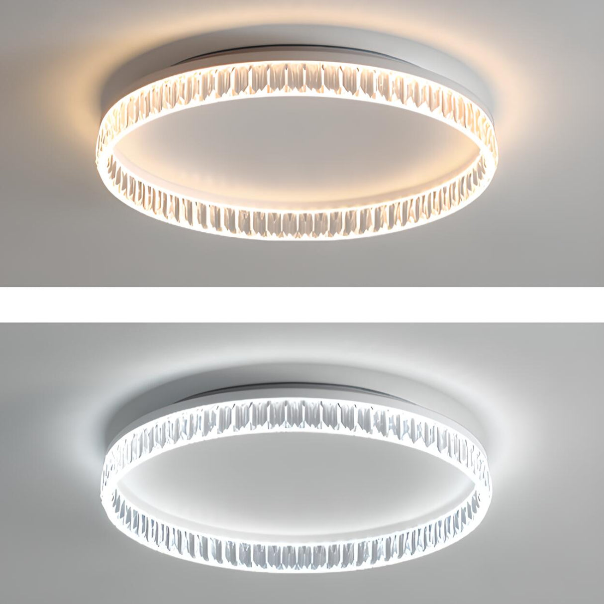 Bedroom Gold Circular LED Flush Mount Ceiling Light Image - 12