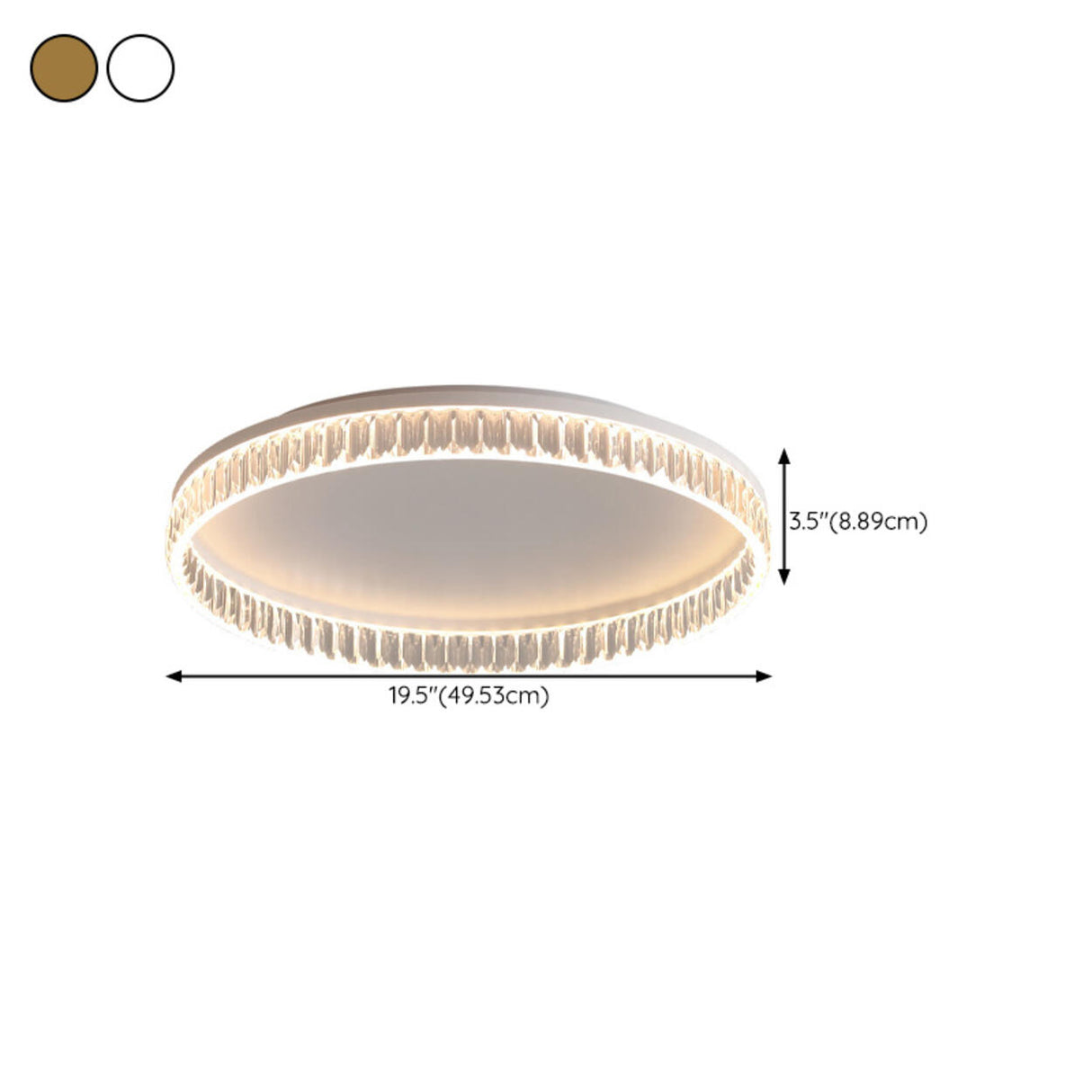Bedroom Gold Circular LED Flush Mount Ceiling Light Image - 17
