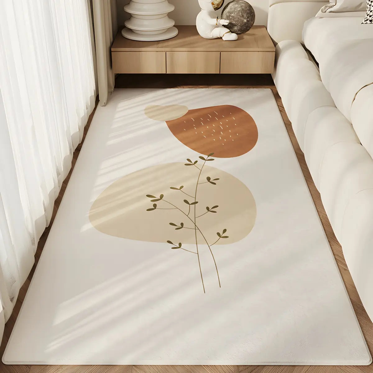 Bedroom Lemon Printed Rectangle Polyester Area Rug Image - 2