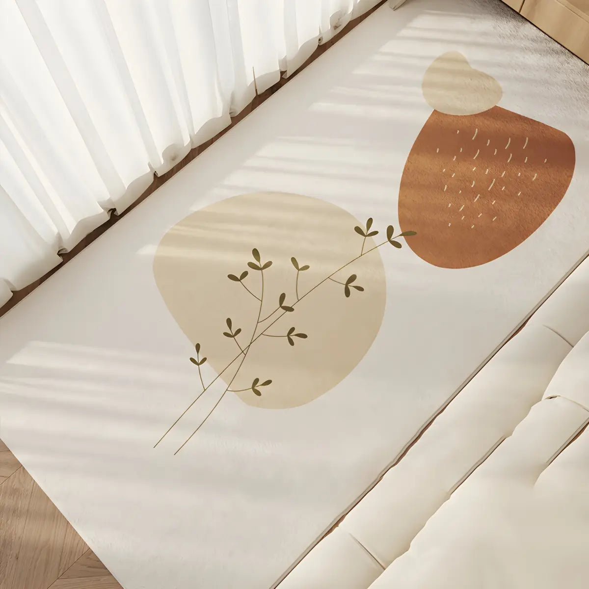 Bedroom Lemon Printed Rectangle Polyester Area Rug Image - 3