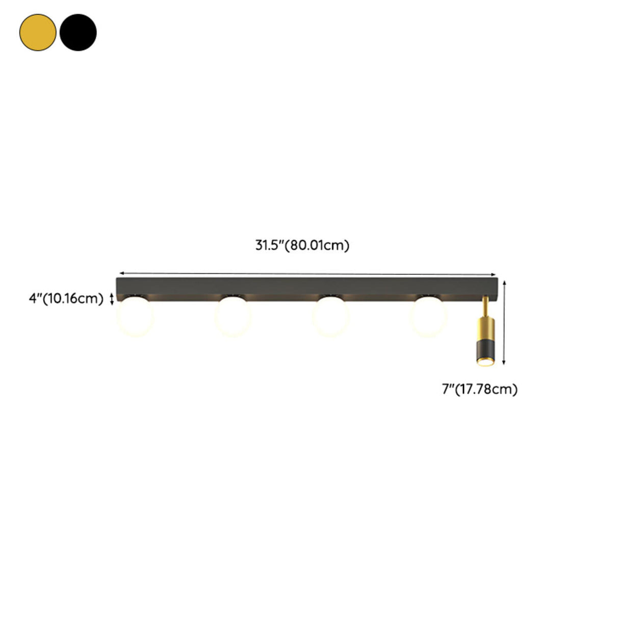 Bedroom Linear Strip Gold Flush Mount Ceiling Light