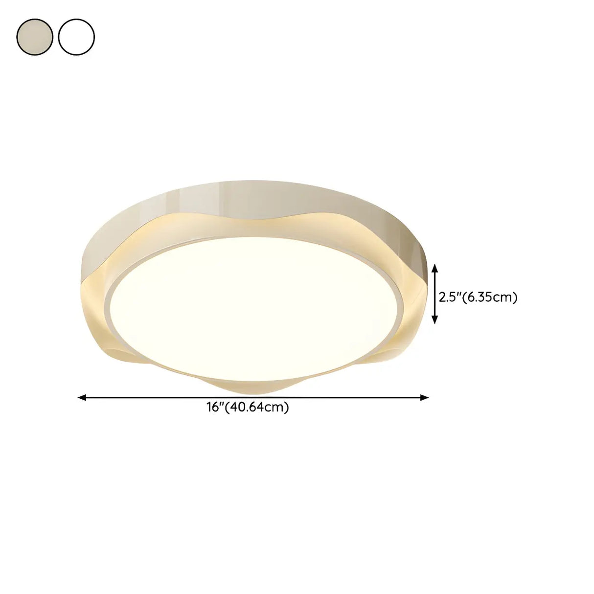 Bedroom Milk Cocoa Resin Round Wave Flush Mount Light