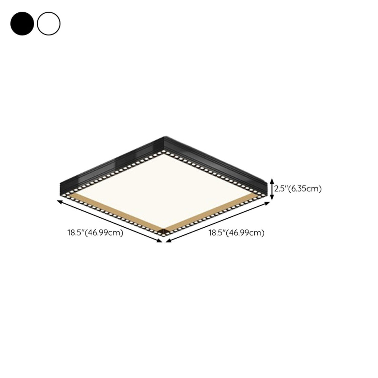 Bedroom Minimalist Black Square Flush Mount Light