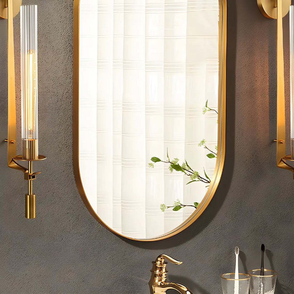 Bedroom Modern Gold Cylinder LED Vanity Lighting Image - 13