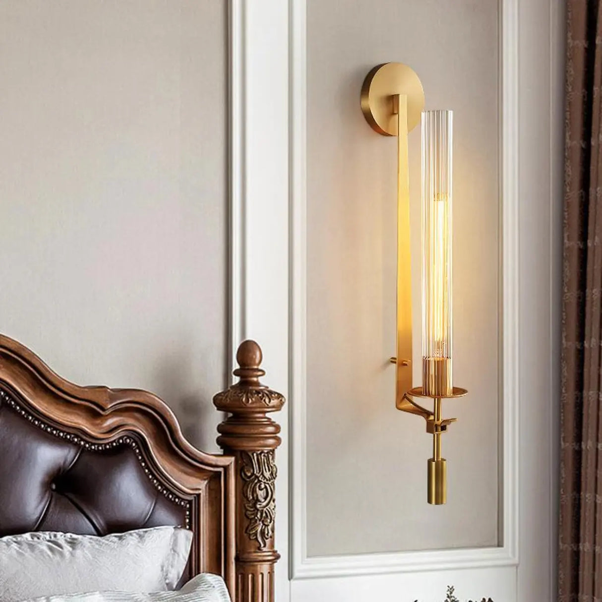 Bedroom Modern Gold Cylinder LED Vanity Lighting Image - 1