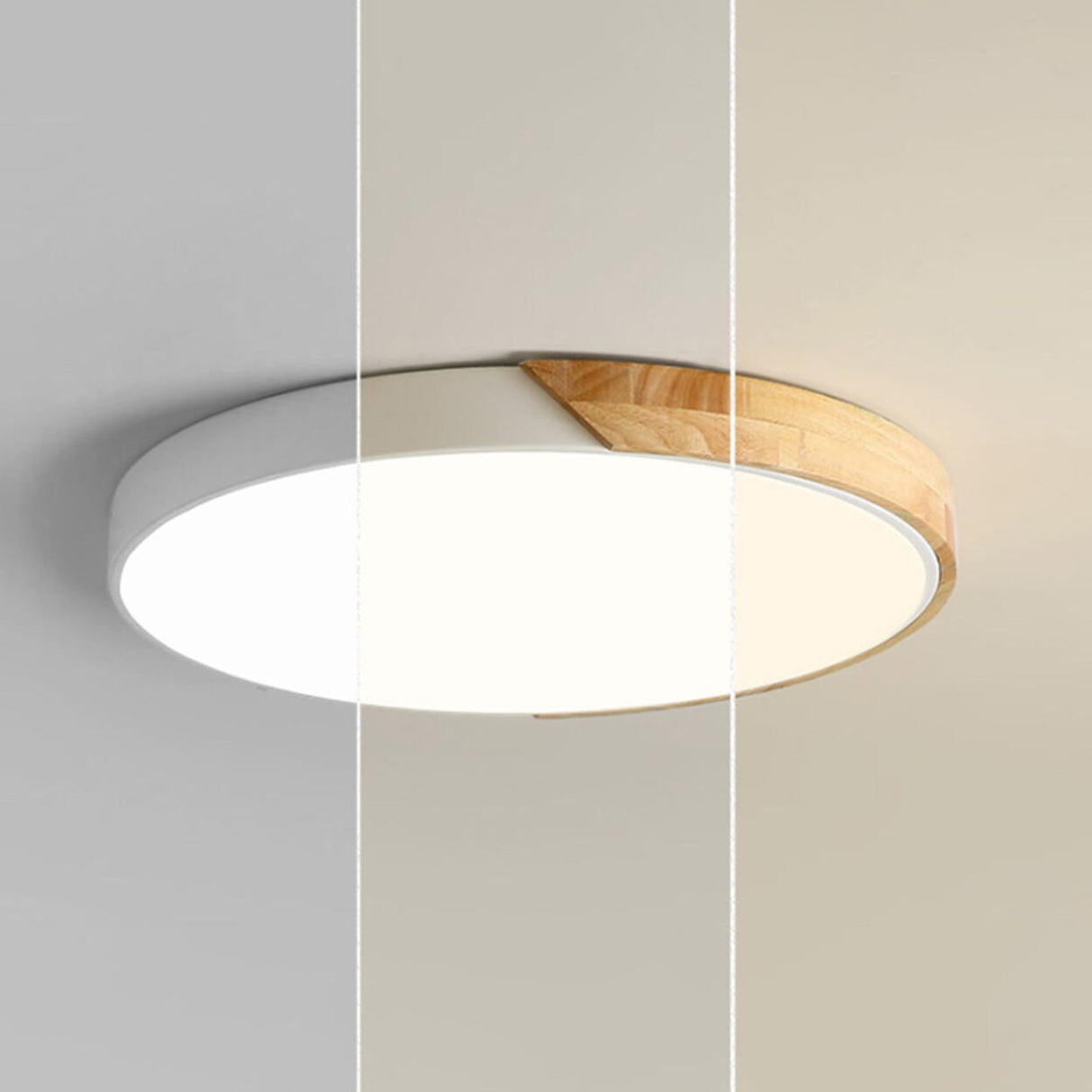 Bedroom Modern Square Wooden Flush Mount Ceiling Light Image - 16