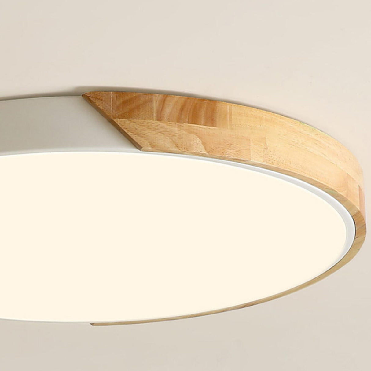 Bedroom Modern Square Wooden Flush Mount Ceiling Light Image - 17