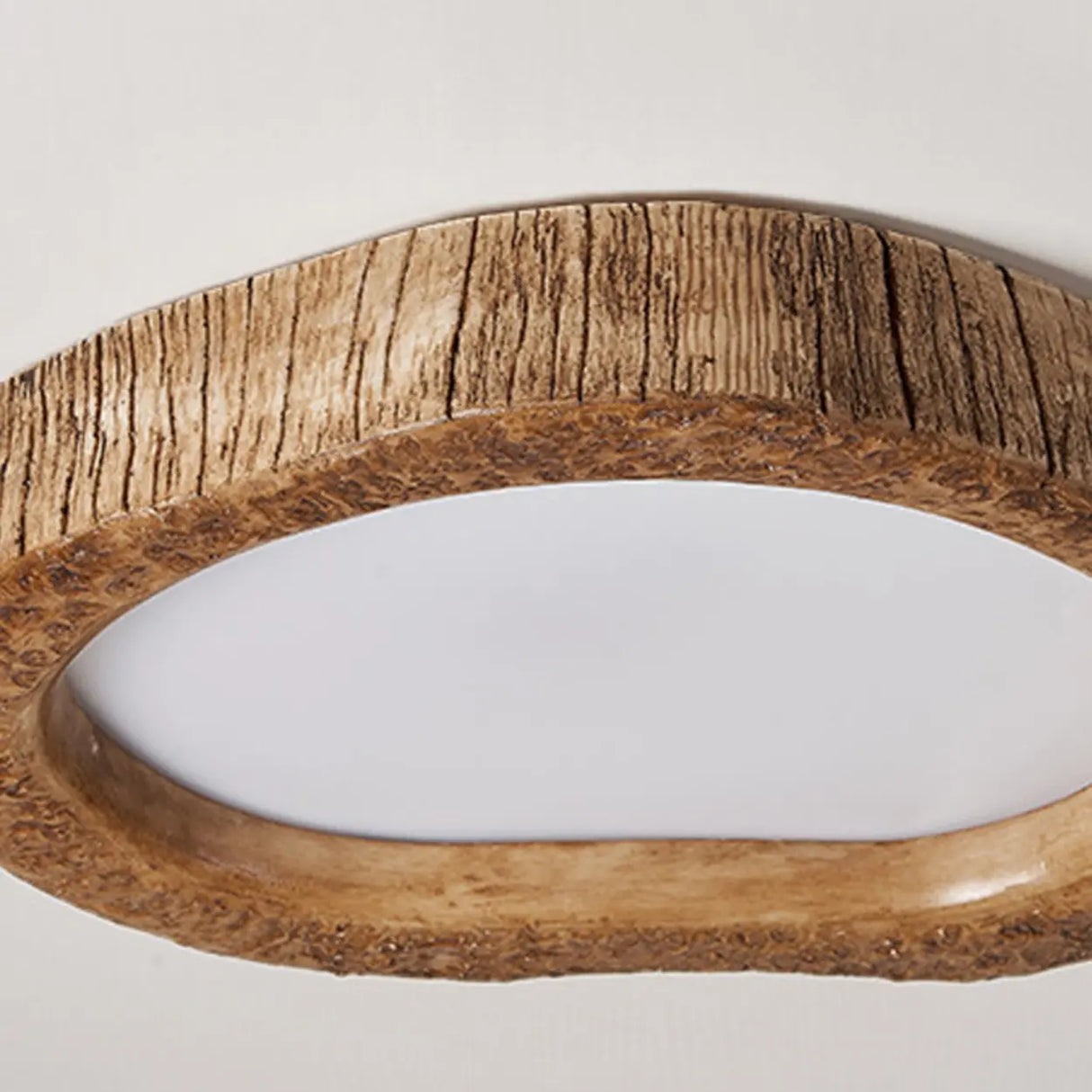 Bedroom Natural Brown Irregular Round Flush Mount Light Image - 11