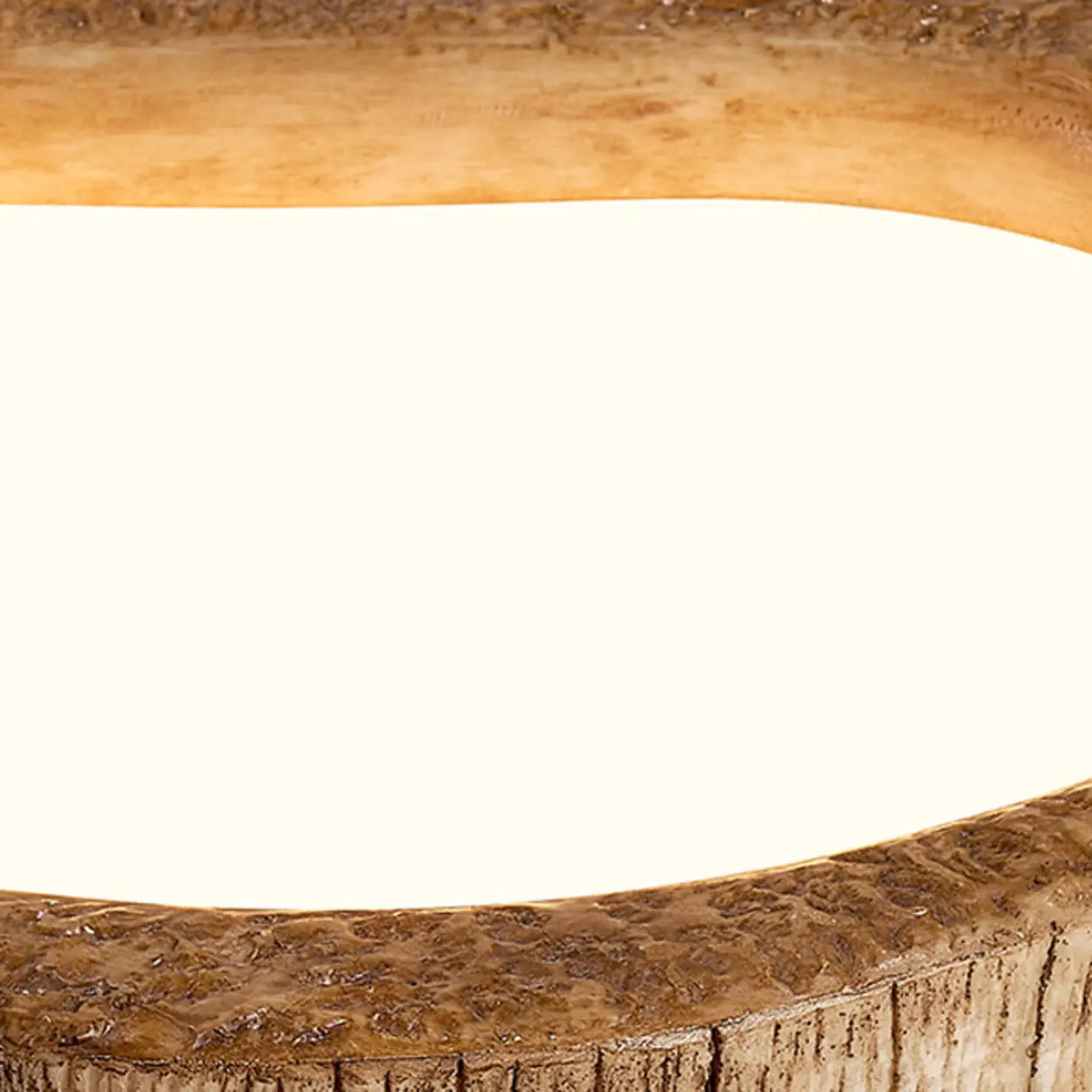 Bedroom Natural Brown Irregular Round Flush Mount Light Image - 12