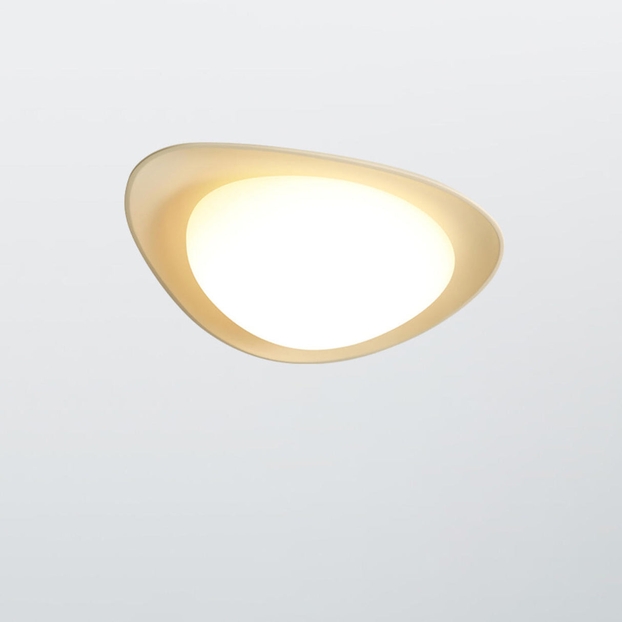 Bedroom Off-White Egg Resin Flush Mount Ceiling Light Image - 11