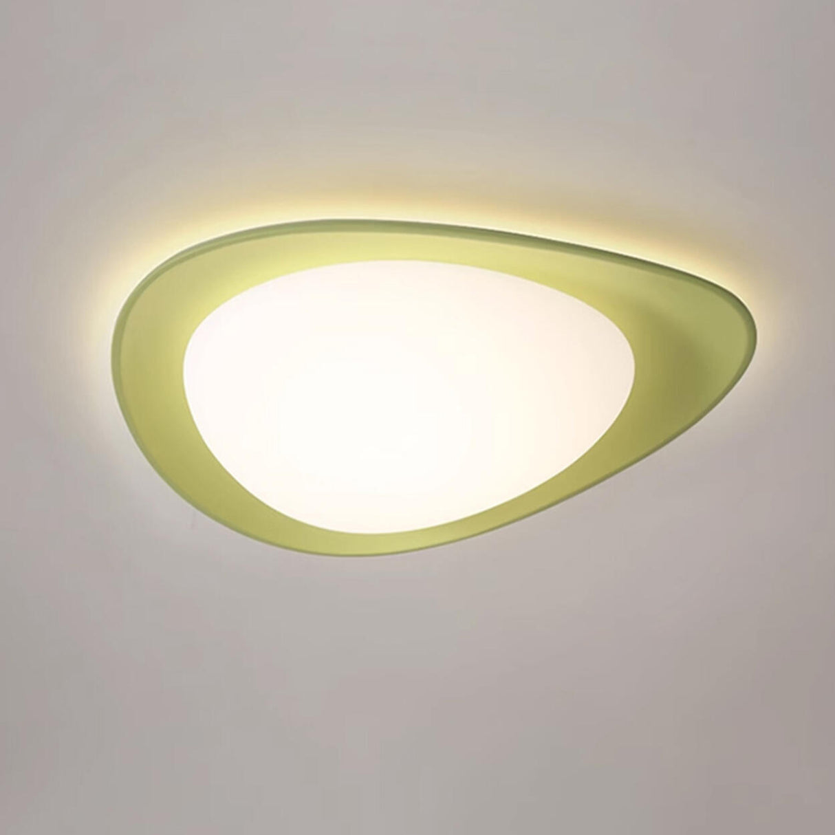 Bedroom Off-White Egg Resin Flush Mount Ceiling Light Image - 12