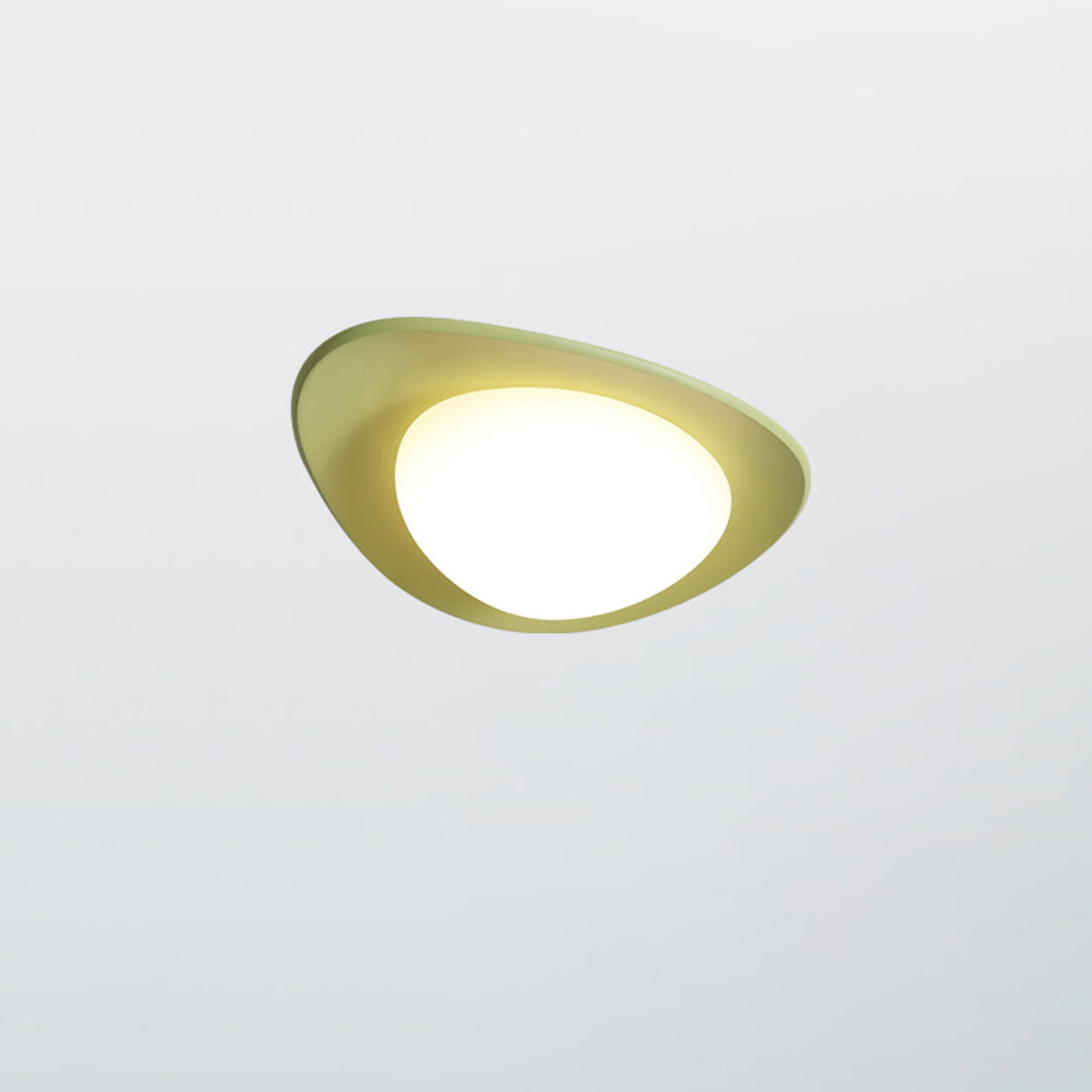 Bedroom Off-White Egg Resin Flush Mount Ceiling Light Image - 13