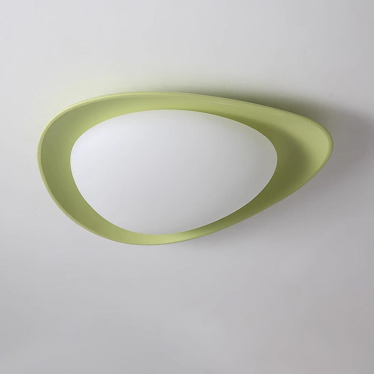 Bedroom Off-White Egg Resin Flush Mount Ceiling Light Image - 14