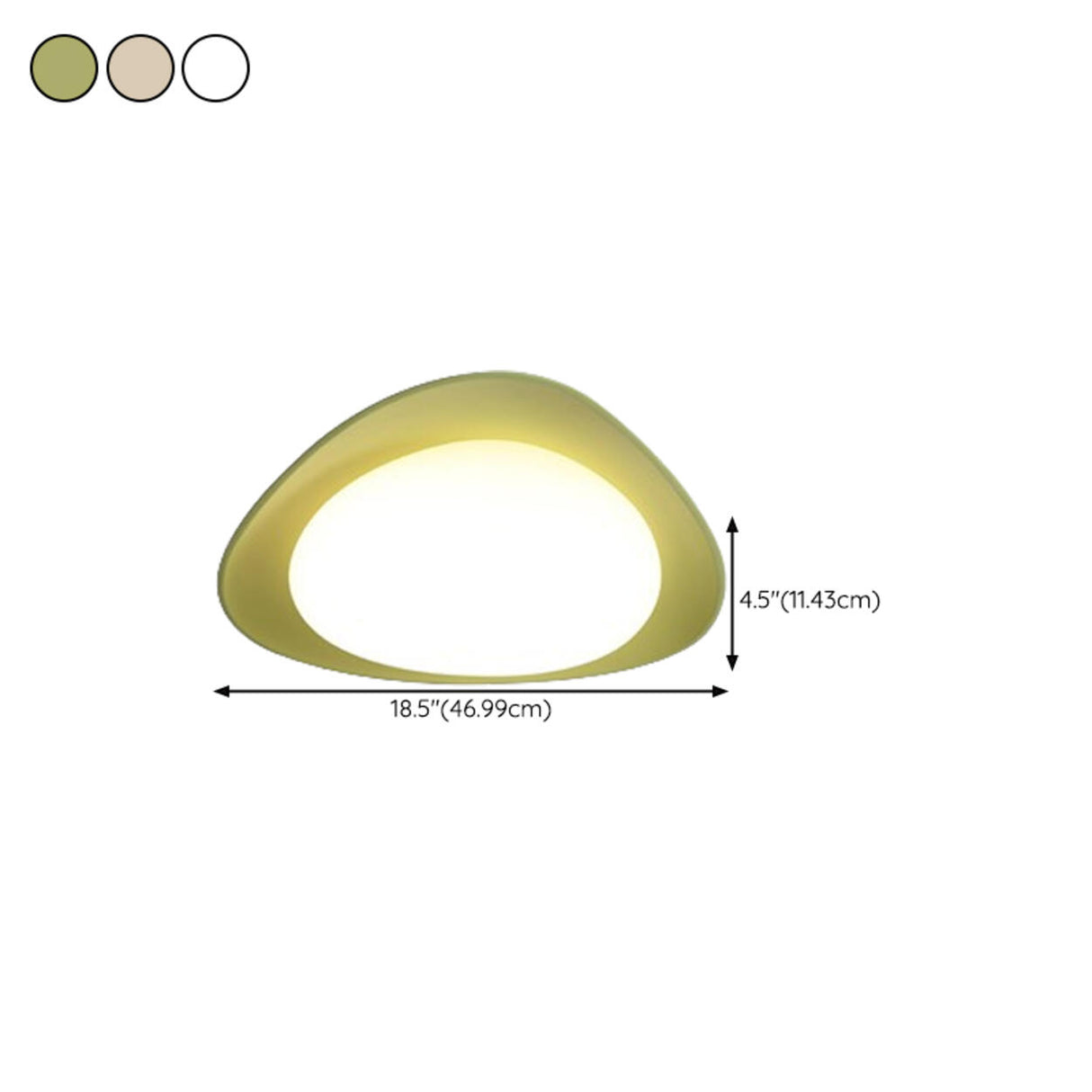 Bedroom Off-White Egg Resin Flush Mount Ceiling Light Image - 22