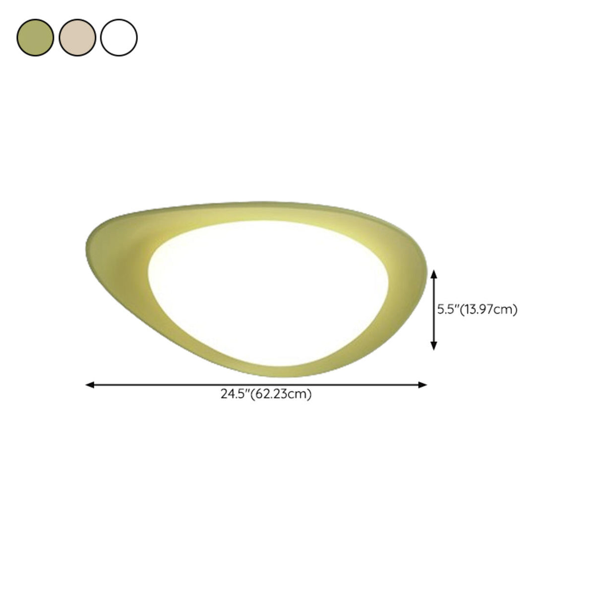 Bedroom Off-White Egg Resin Flush Mount Ceiling Light Image - 23