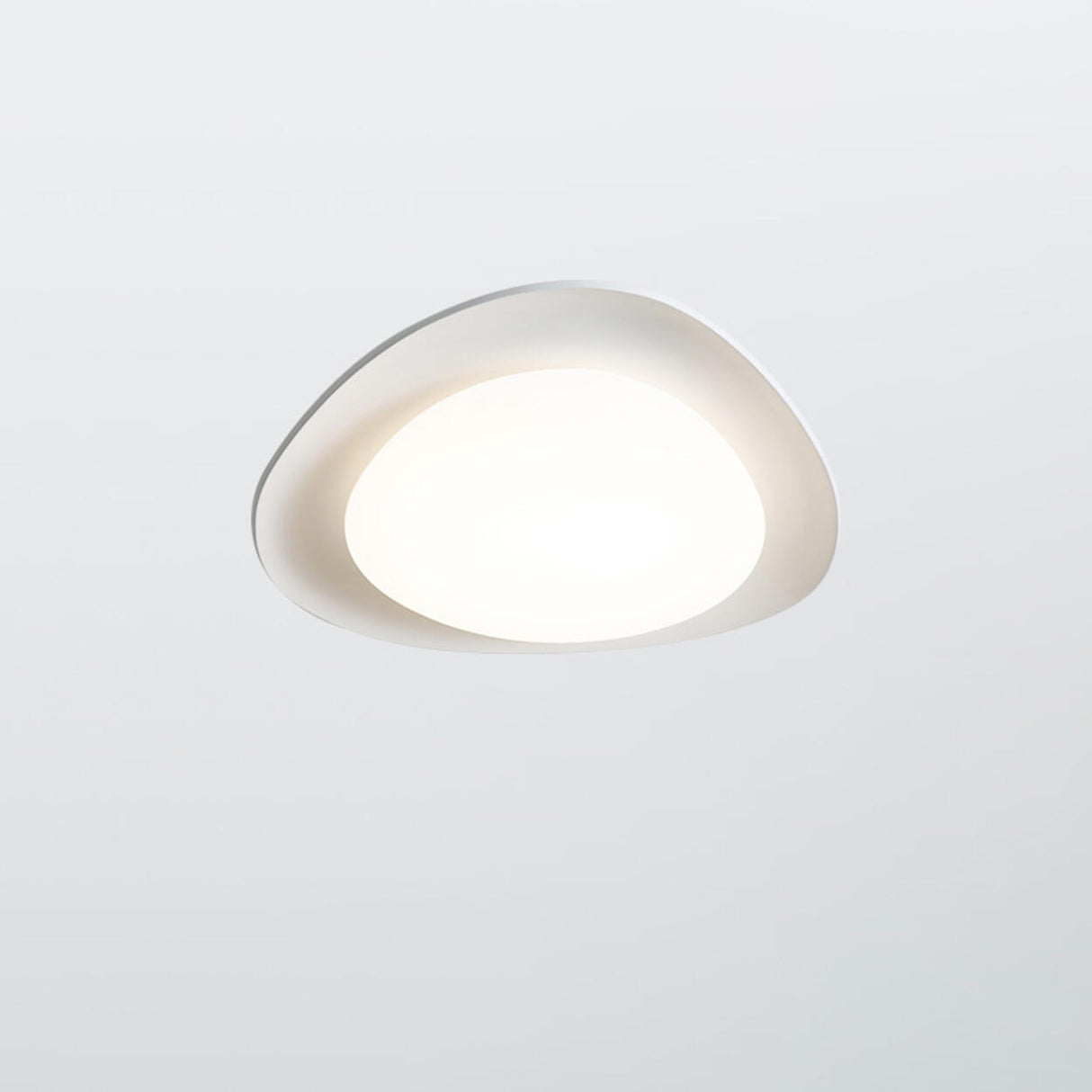 Bedroom Off-White Egg Resin Flush Mount Ceiling Light Image - 4