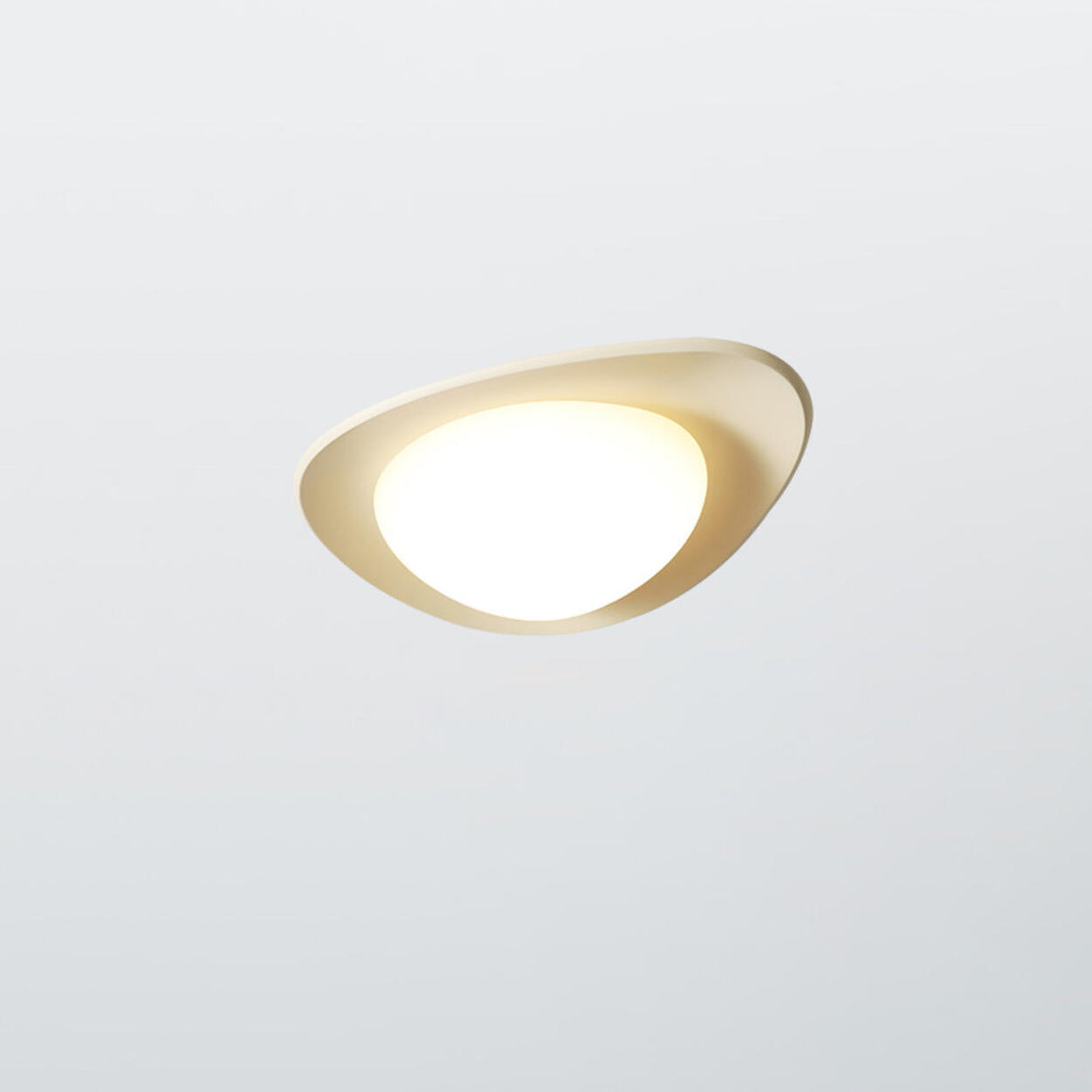 Bedroom Off-White Egg Resin Flush Mount Ceiling Light Image - 8
