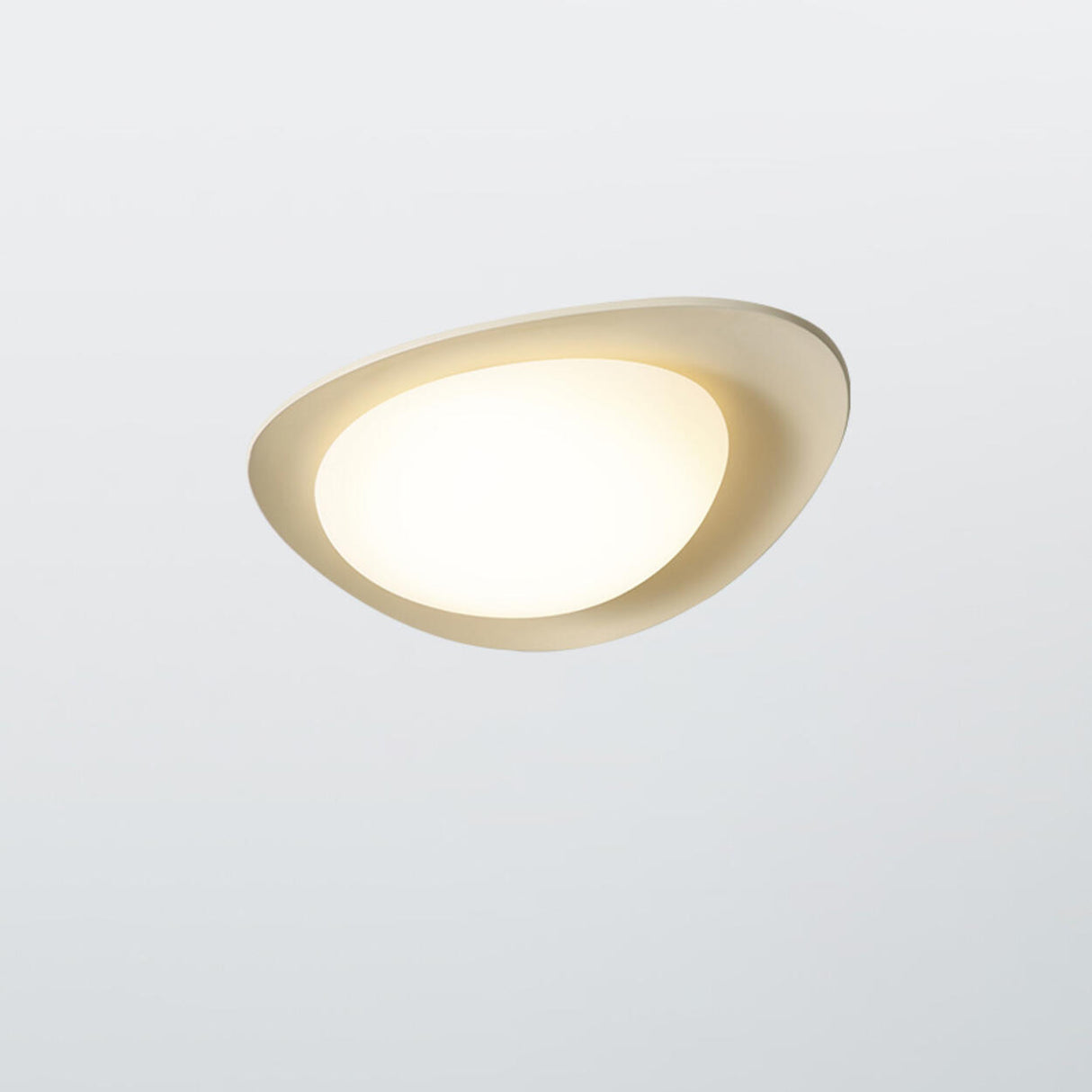 Bedroom Off-White Egg Resin Flush Mount Ceiling Light Image - 9