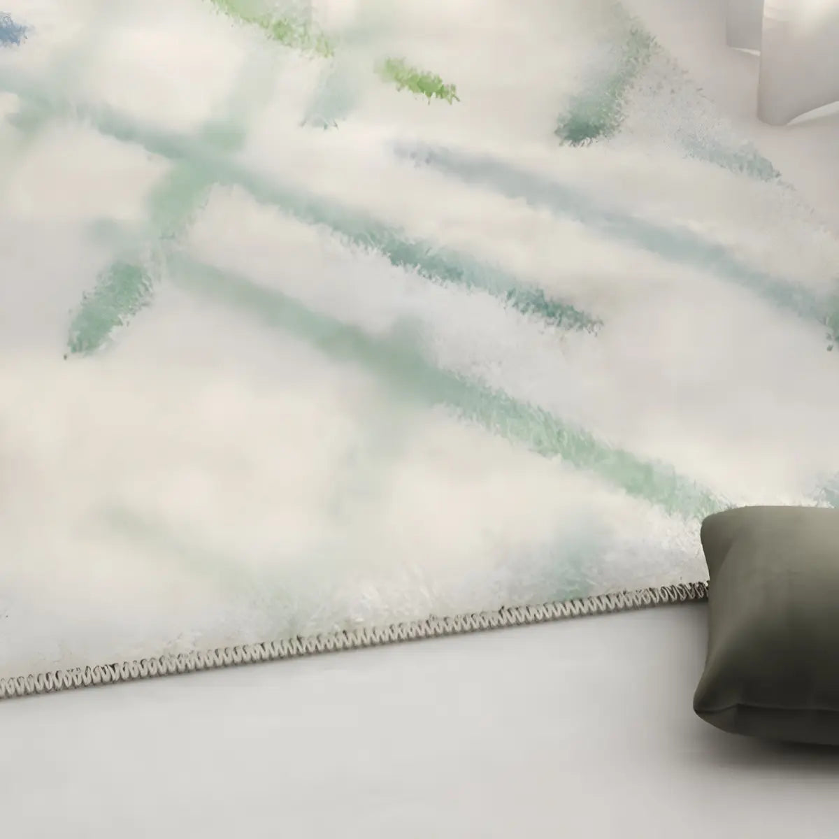 Bedroom Pet Friendly Rectangle Lambswool Ombre Area Rug Image - 10