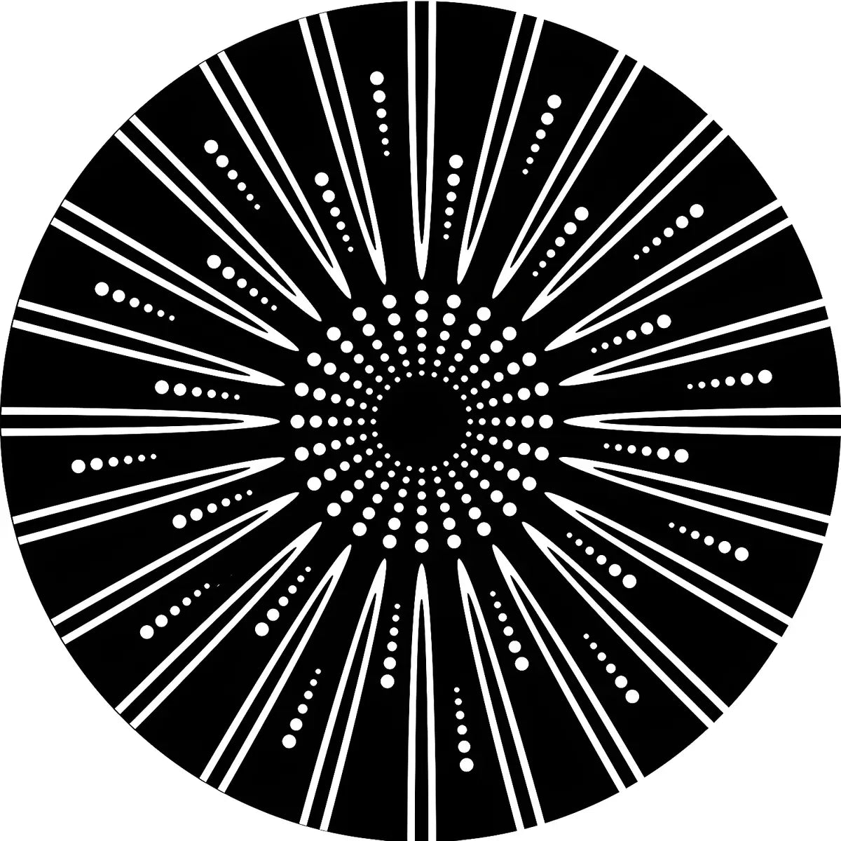 Bedroom Round Abstract Polyester White Area Rug Image - 2