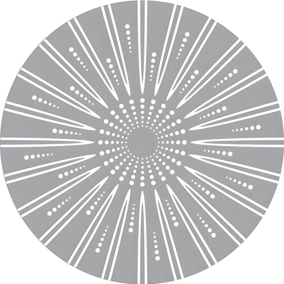 Bedroom Round Abstract Polyester White Area Rug Image - 3