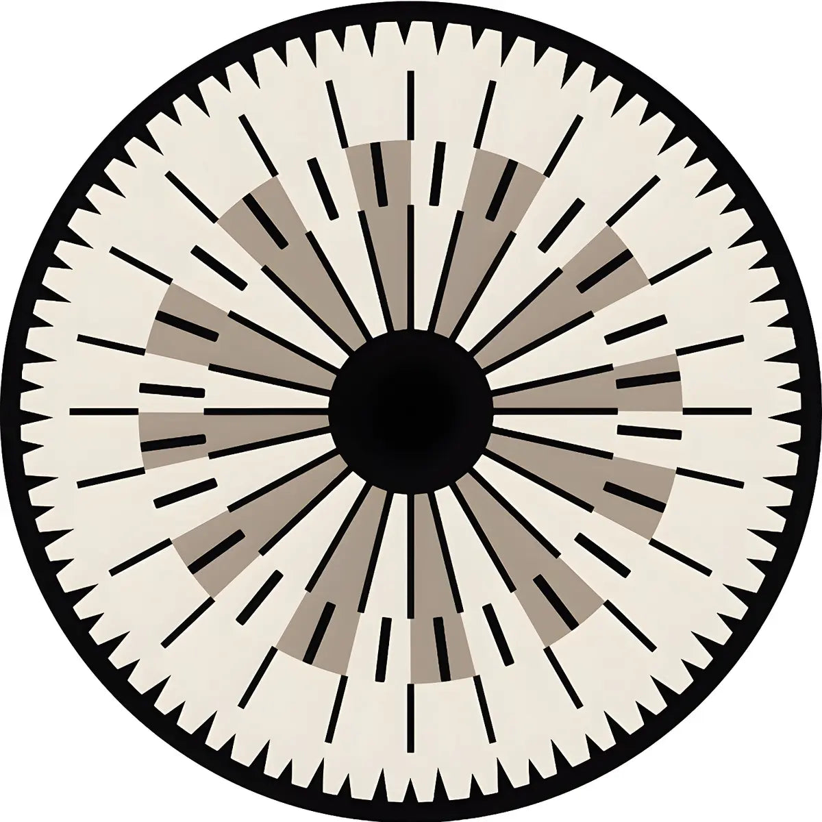 Bedroom Round Abstract Polyester White Area Rug Image - 9