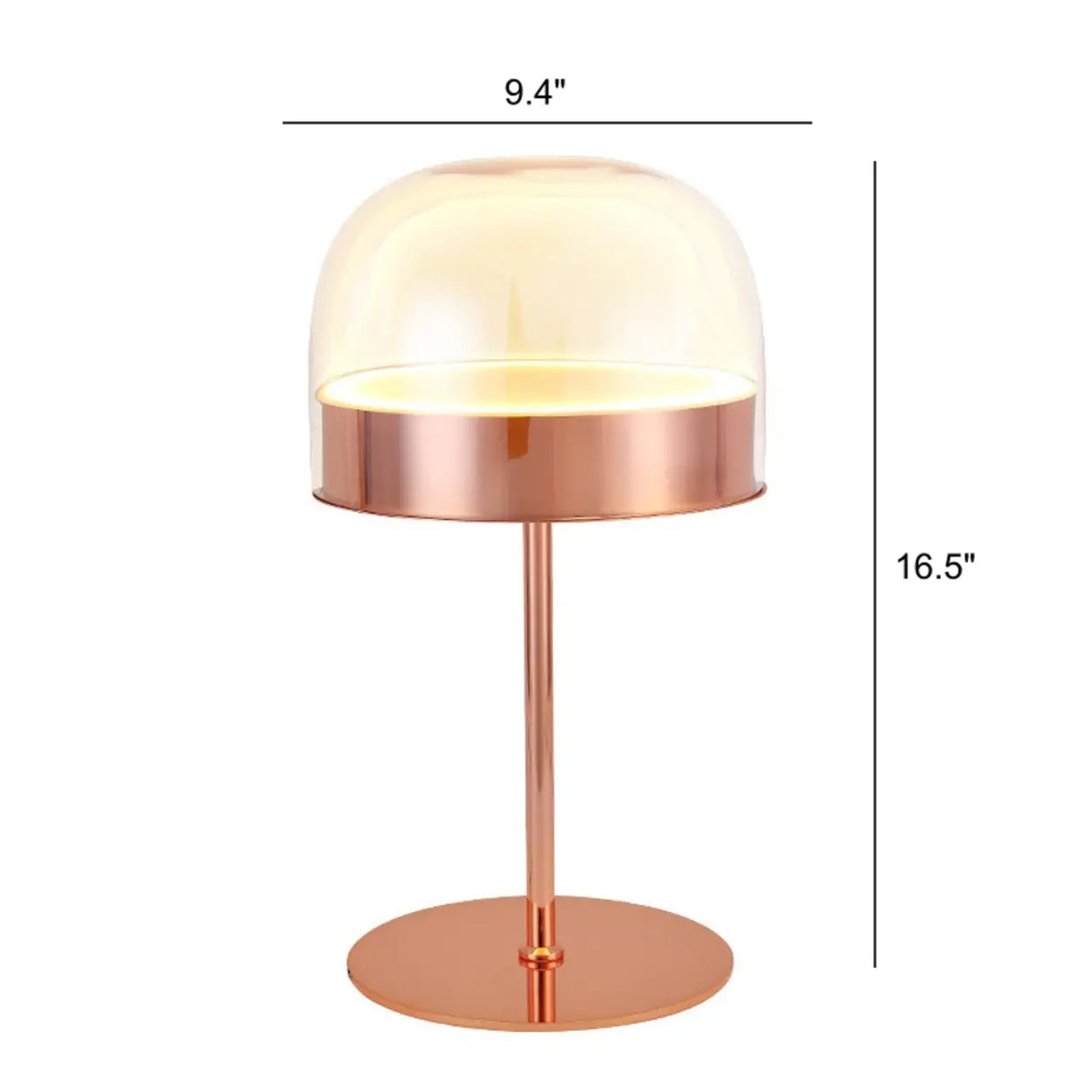 Bedroom Simple Dome Shade Glass Modern Table Lamp Image - 5