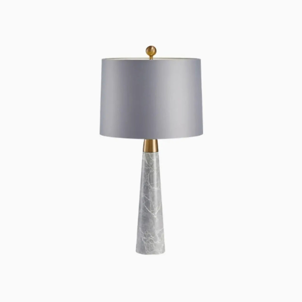 Bedroom Simple Tapered Fabric Drum Shade Table Lamp Image - 2