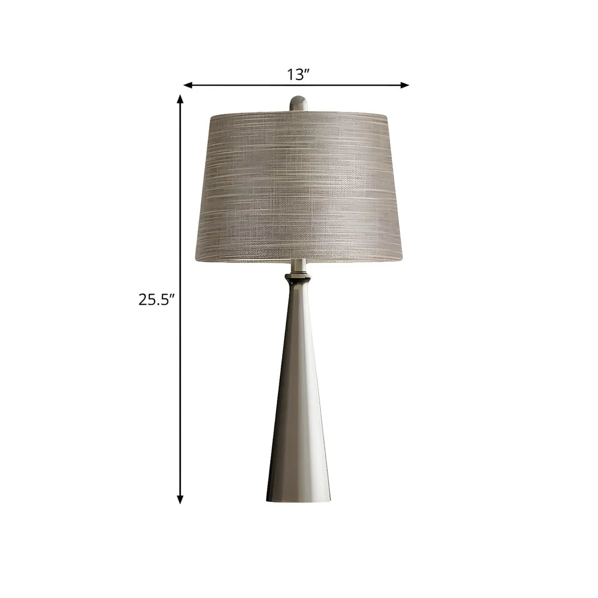 Bedroom Simple Tapered Fabric Drum Shade Table Lamp