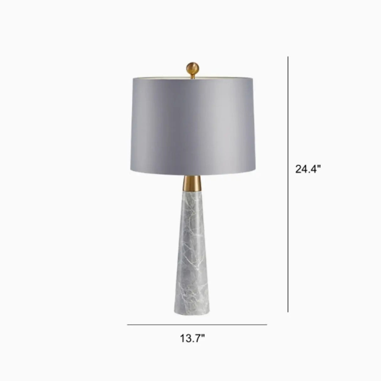 Bedroom Simple Tapered Fabric Drum Shade Table Lamp