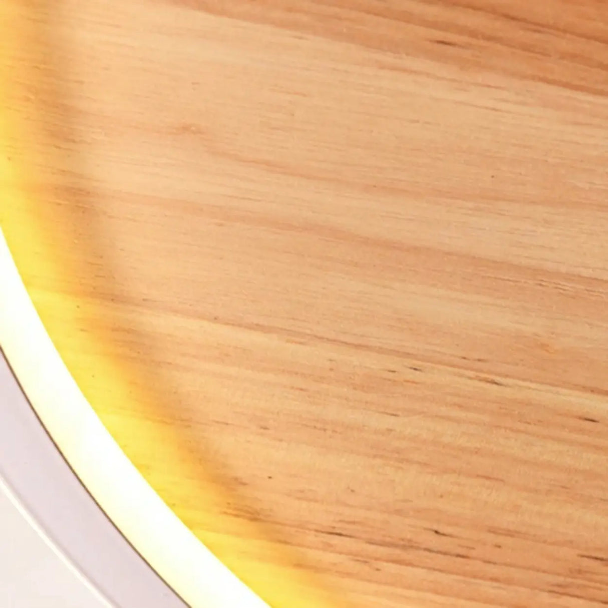 Bedroom Simple Wood Round Flush Mount Ceiling Light Image - 11