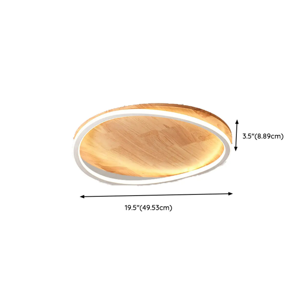 Bedroom Simple Wood Round Flush Mount Ceiling Light Image - 14