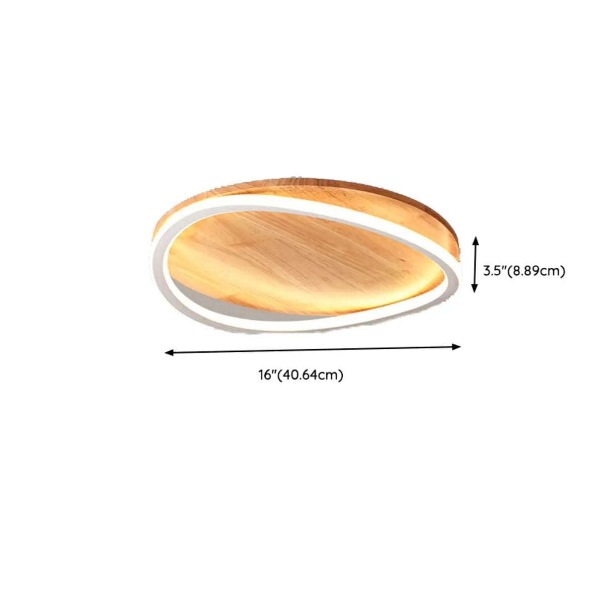 Bedroom Simple Wood Round Flush Mount Ceiling Light Image - 15