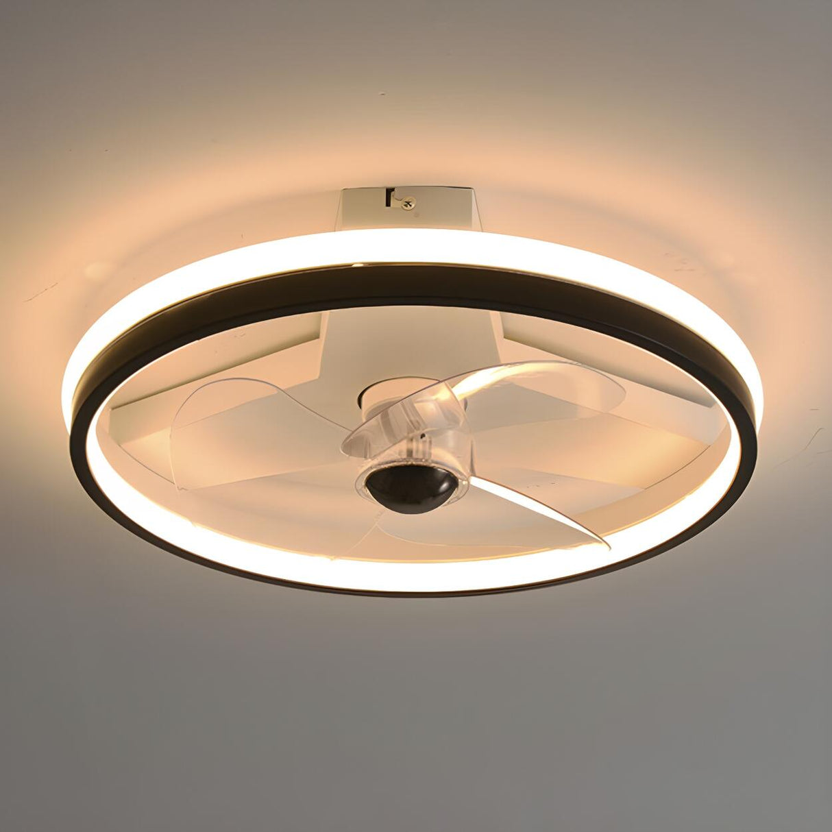 Bedroom Stylish Circular Ceiling Fan With LED Light Image - 6