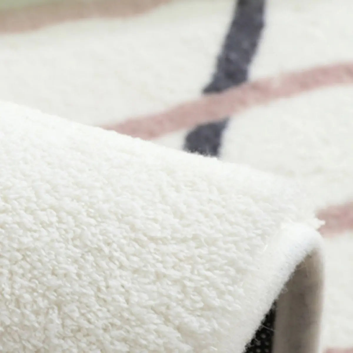 Bedroom Wave Pattern Rectangular Fabric Orange Area Rug Image - 12