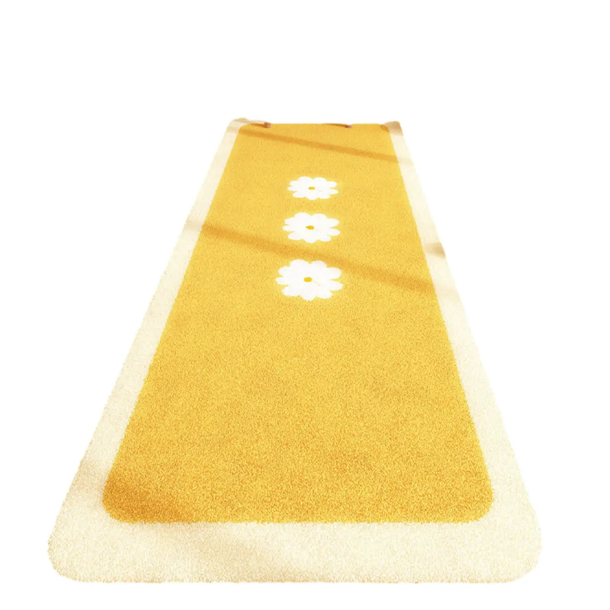 Bedroom Wave Pattern Rectangular Fabric Orange Area Rug Image - 5