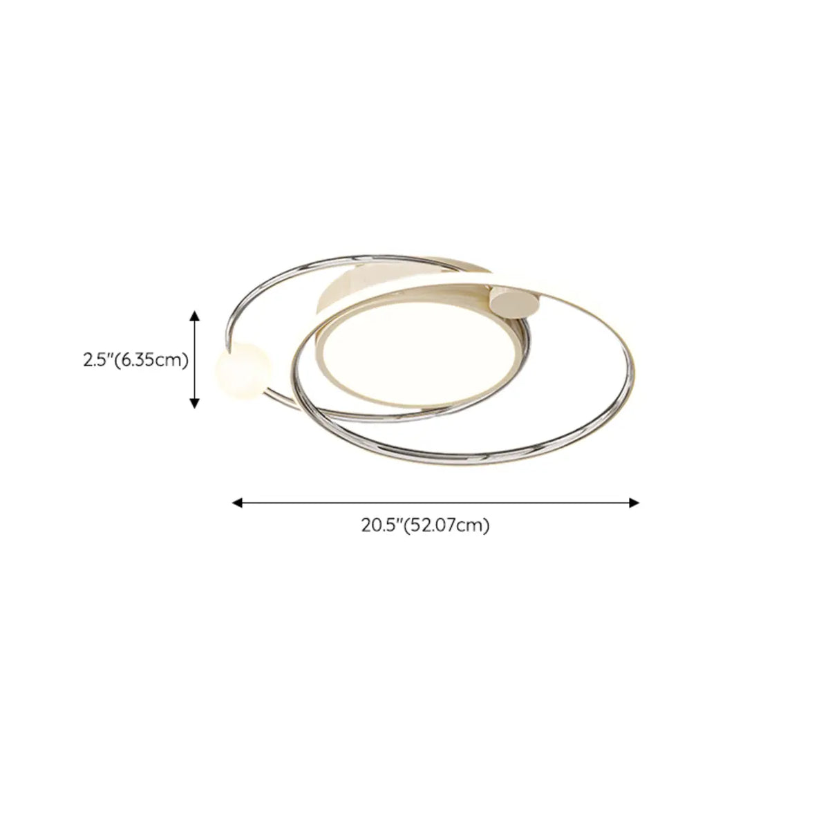 Bedroom White Dual-Circle LED Flush Mount Ceiling Light