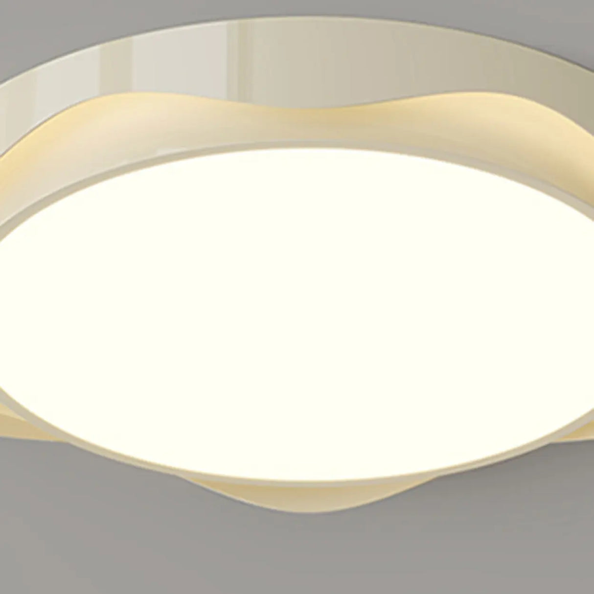Bedroom White Dual-Circle LED Flush Mount Ceiling Light Image - 6