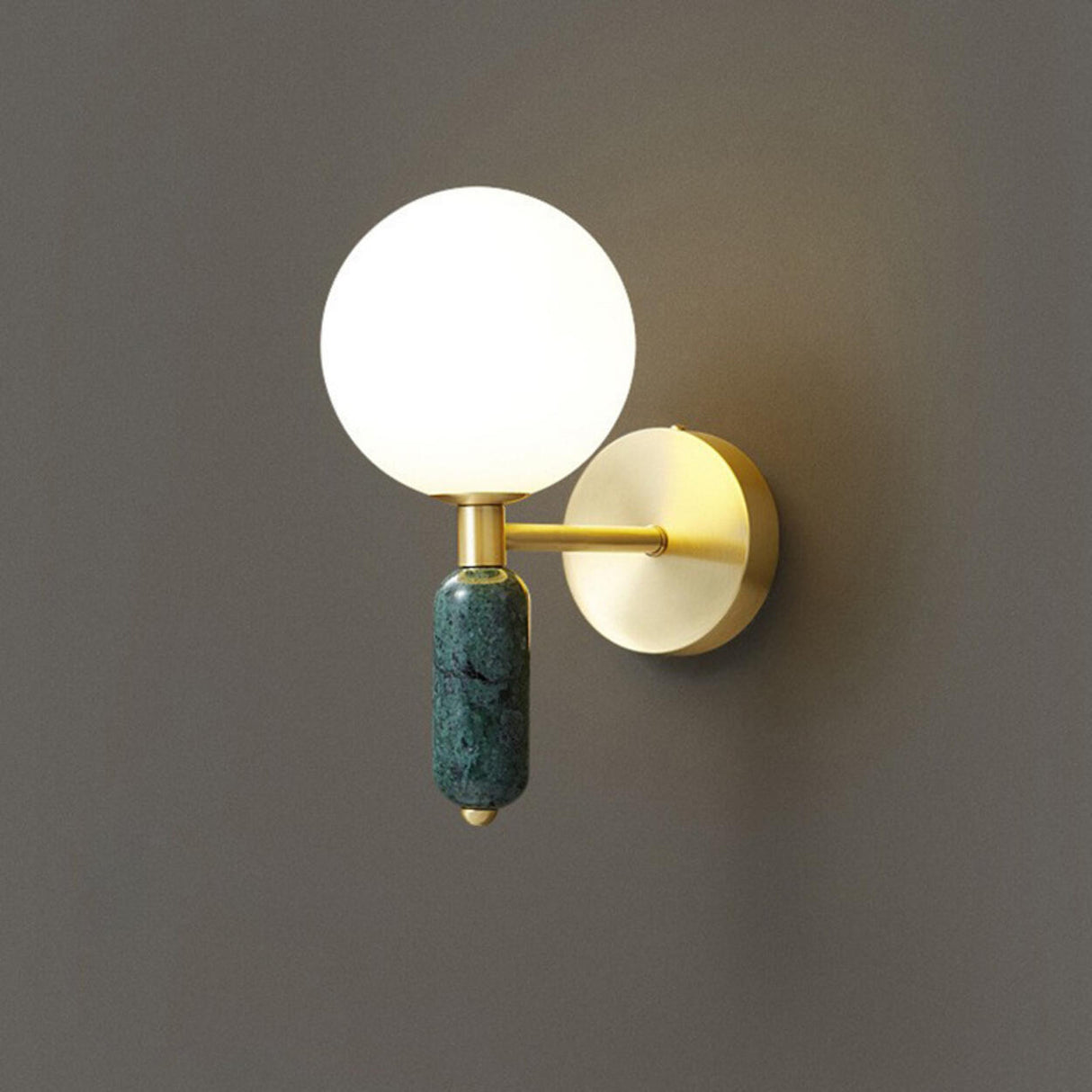 Bedroom White Frosted Glass Globe LED Wall Sconces Image - 7