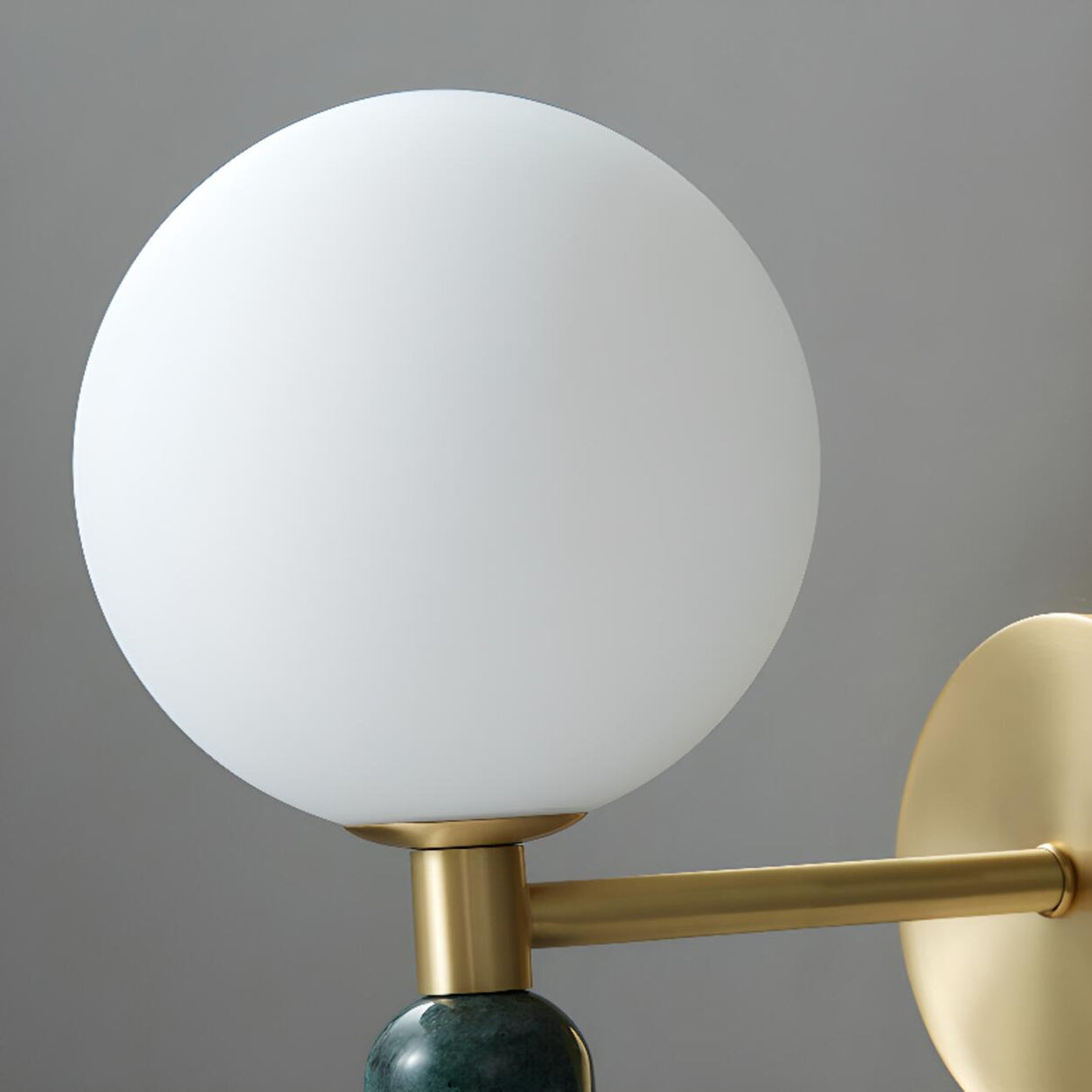 Bedroom White Frosted Glass Globe LED Wall Sconces Image - 8