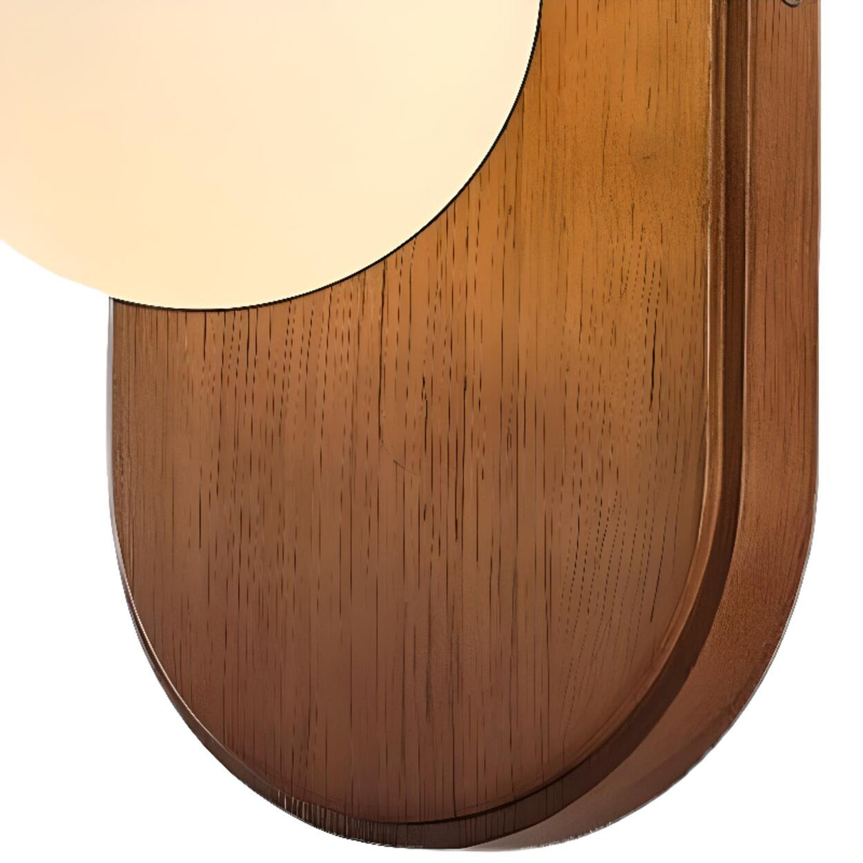 Bedroom Wood Base and White Globe LED Wall Sconce Image - 7