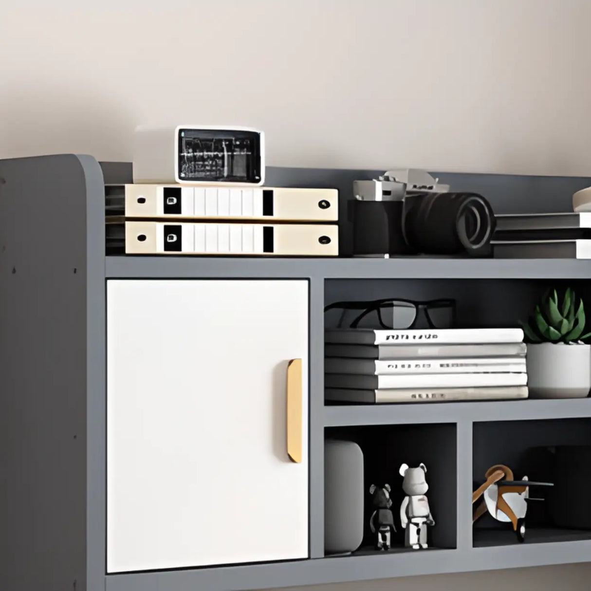 Bedroom Wood Storage Kids Computer Desk with Shelves Image - 10