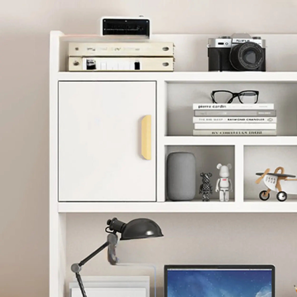 Bedroom Wood Storage Kids Computer Desk with Shelves Image - 12