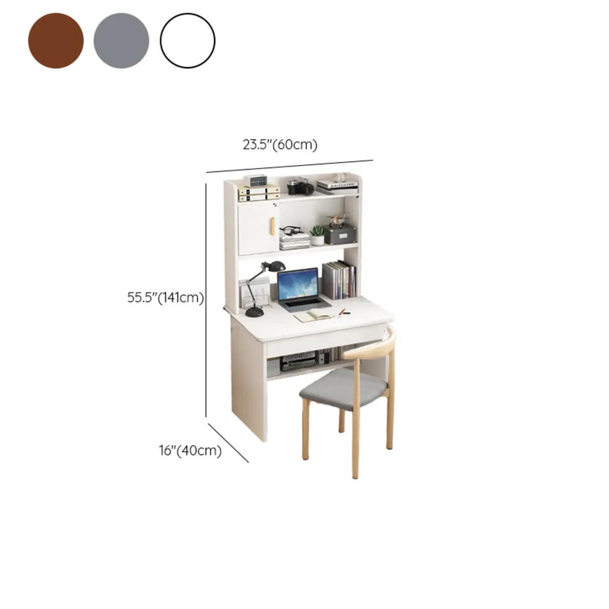 Bedroom Wood Storage Kids Computer Desk with Shelves Image - 26