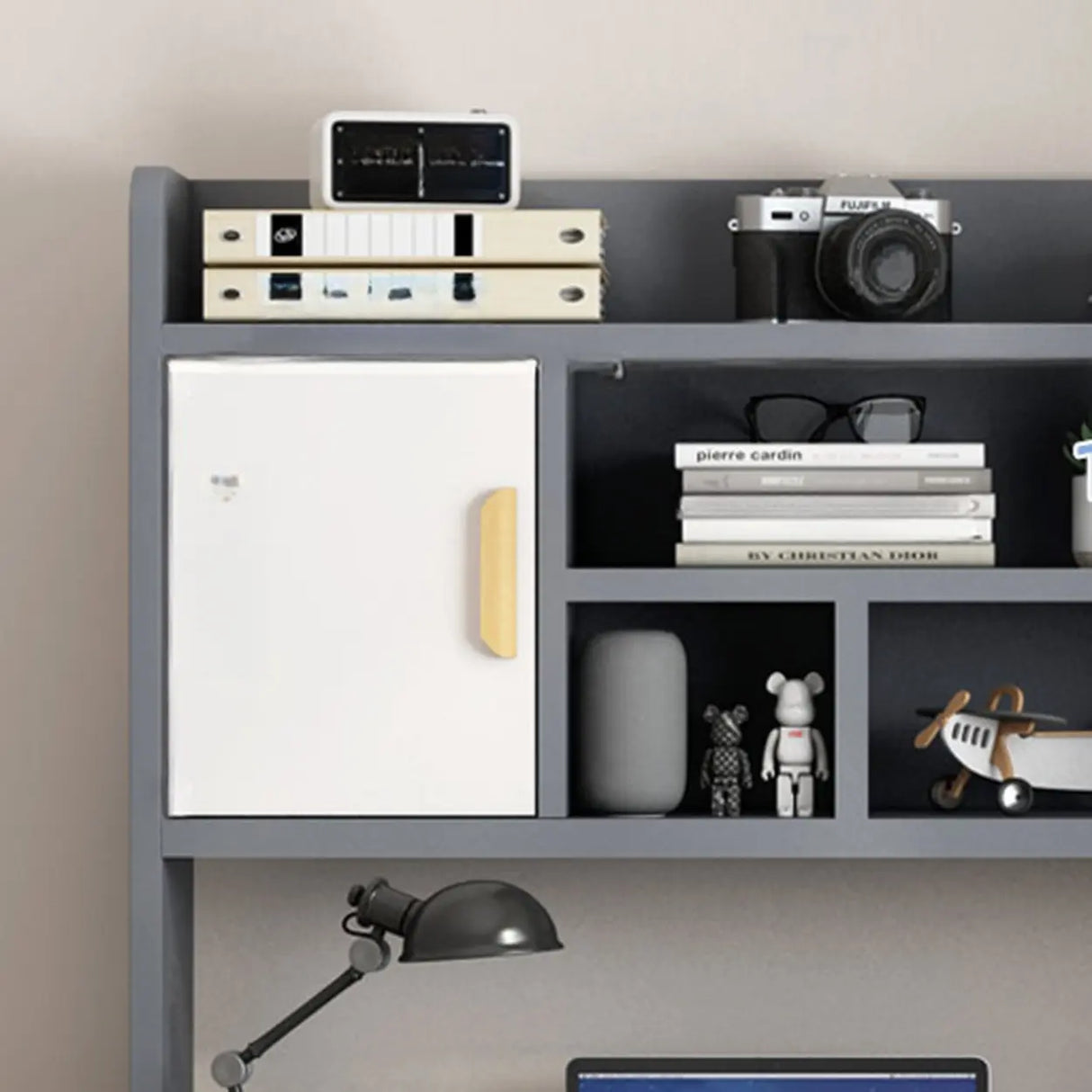 Bedroom Wood Storage Kids Computer Desk with Shelves Image - 3